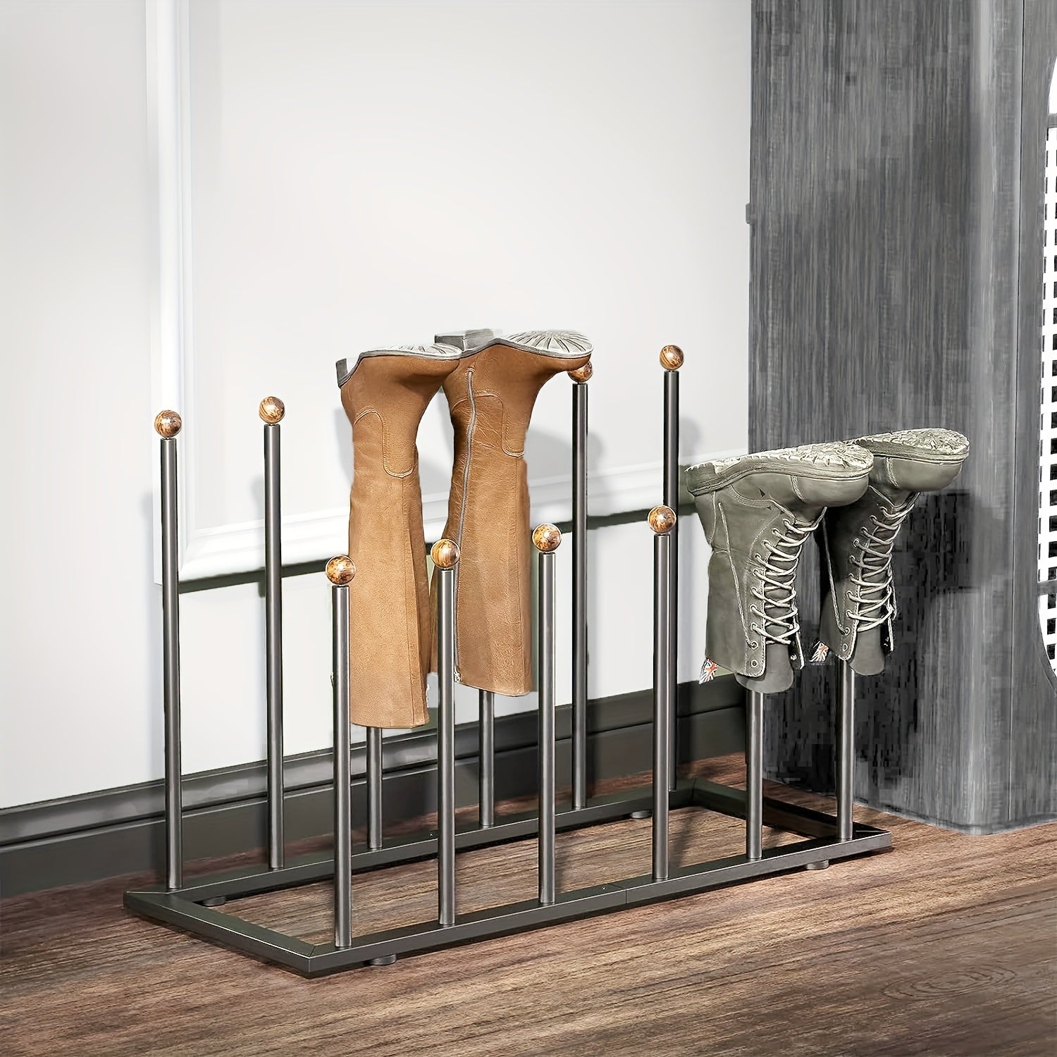 Metal Boots Storage Rack Space Saving Organizer