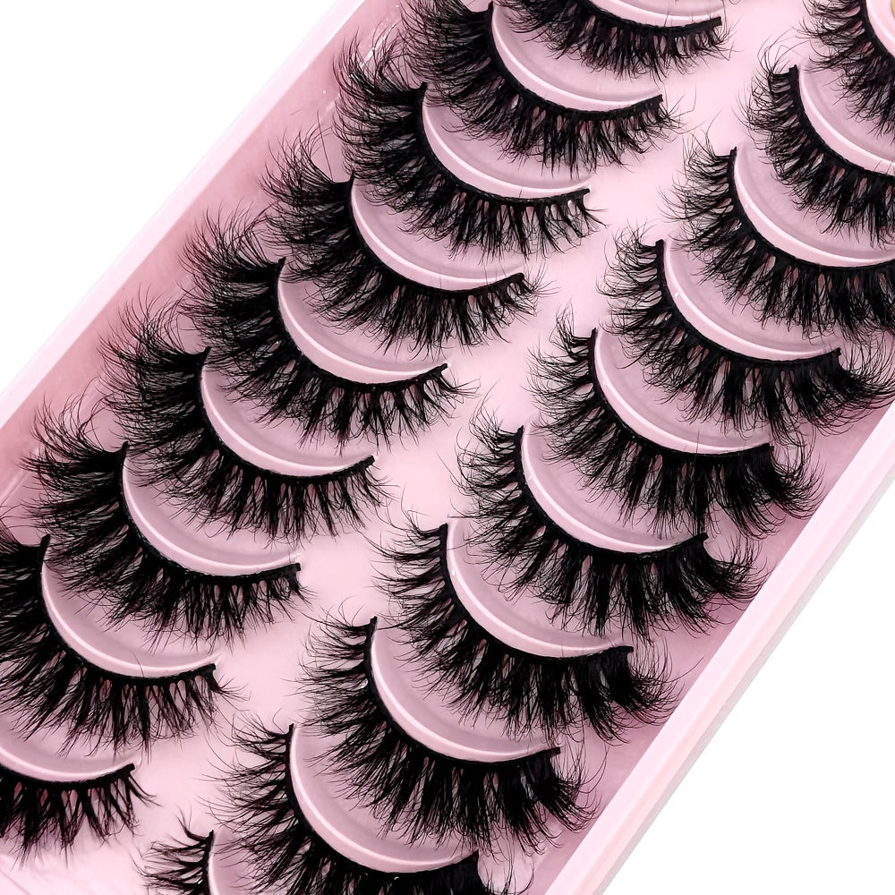 10 Pairs 3D Mink Lashes Cat Eye Curling False Eyelashes