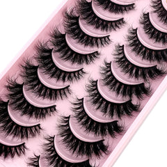 10 Pairs 3D Mink Lashes Cat Eye Curling False Eyelashes