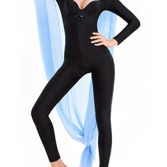 Long Sleeve Bodysuit Thigh Butt Lift Yoga Jumpsuit Activewear