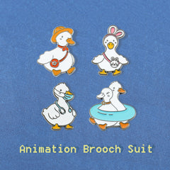 2pcs Boys Duck Pattern Brooch Clothing Accessories