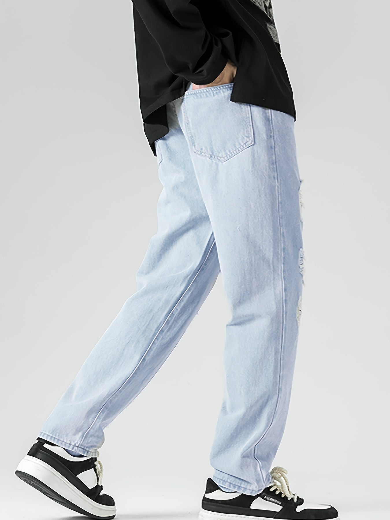 Men's Ripped Jeans Casual Street Washed Denim Pants