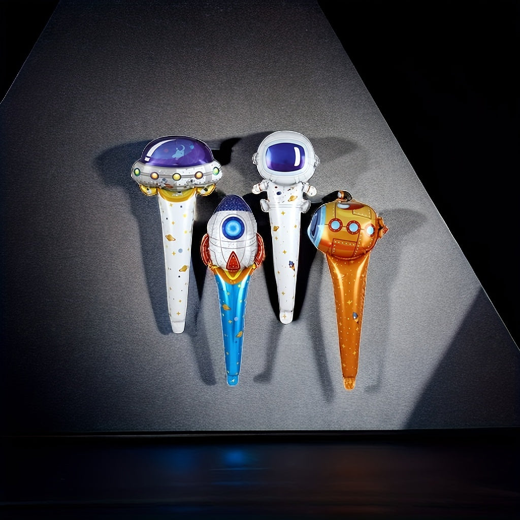 4pcs Astronaut Rocket Balloons for Space Themed Parties