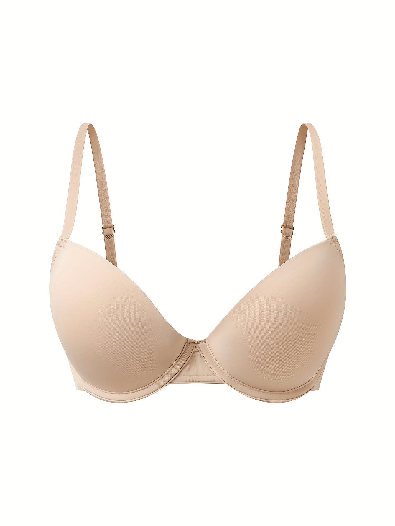 3pcs Solid T Shirt Bras Comfy Push Up Bra Women's Lingerie