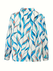 Floral Print Long Sleeve Button Up Shirt Top