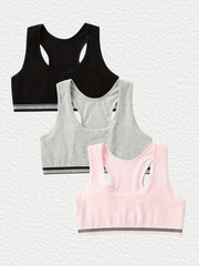 4pcs Girls Cotton Anti-Convex Bras Female Elastic Crop Top Vests