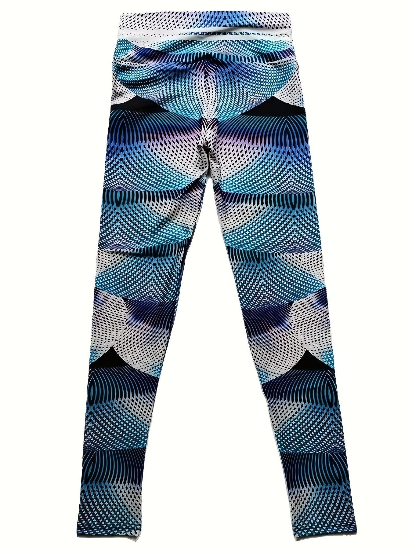 Abstract Line Print High Waist Yoga Pant