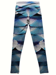 Abstract Line Print High Waist Yoga Pant