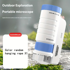 Handheld Mini Microscope Toy with LED Light 60X 200X