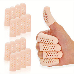 10Pcs Finger Cots Gel Finger Protectors with Air Holes for Fingertips