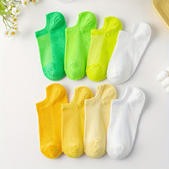 8 Pairs Solid Ankle Socks Women's Stockings