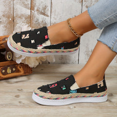 Women's Ripped Denim Flat Shoes Slip On Walking Sneakers