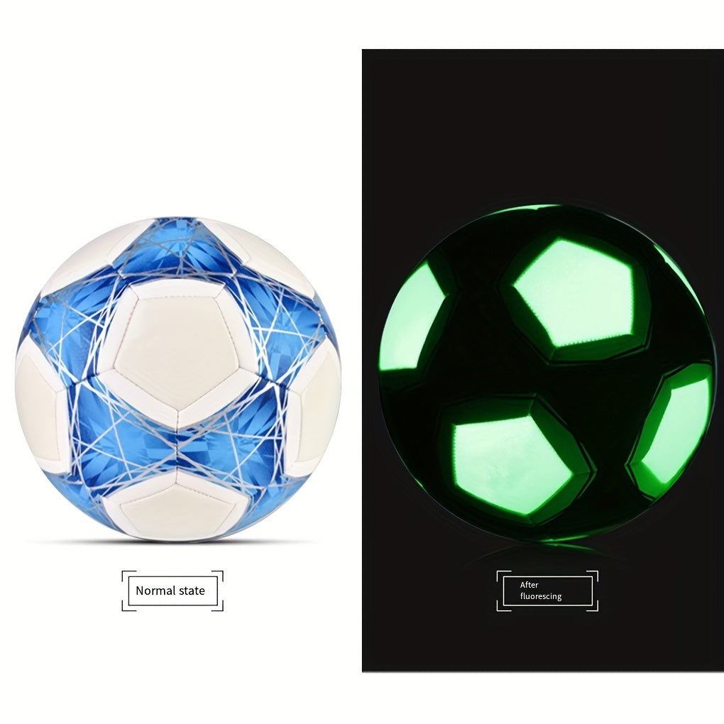 6pcs Set Machine Sewing Soccer Ball, Reflective PU Football Glow In The Dark