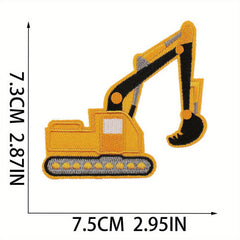 Engineering Car Embroidery Cloth Sticker Cartoon Car Children