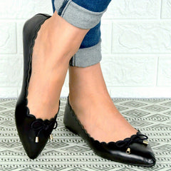 Women's Pointed Toe Ballet Flats Soft Sole Slip On Bowknot Shoes