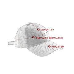 Vintage Washed Patch Baseball Cap Solid Adjustable Sports Hat Women's Dad Hats