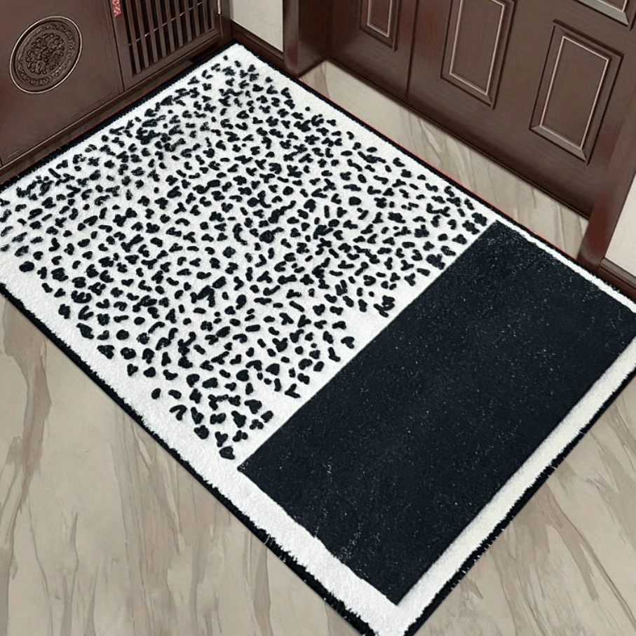 Geometric Pattern Anti-slip Bath Rug Machine Wash Non Slip Shaggy Plush Rugs Car