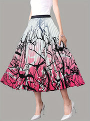 Pleated High Waist Swing Skirt for Spring & Summer
