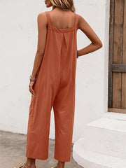 Loose Overall Jumpsuit Solid Wide Leg Sleeveless Jumpsuit