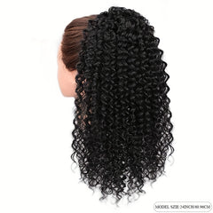 Kinky Curly Human Hair Ponytail Extension 20-32-71-12 cm Natural