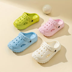 Girls Solid Breathable Clogs Lightweight Anti Slip Indoor Outdoor Shoes