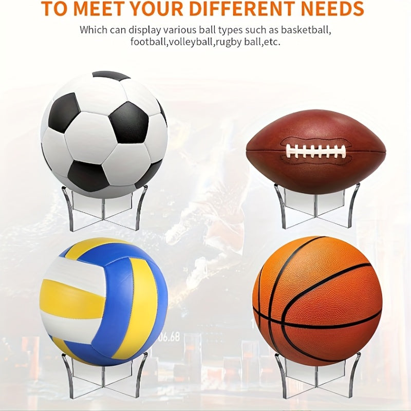 Acrylic Sports Ball Display Stand - Football Basketball Volleyball Rugby Soccer