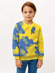 Clash Hexagon Pattern Sweatshirt For Kids Boy's Top