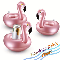 3pcs Inflatable Flamingo Cup Coaster Pool Party Decoration