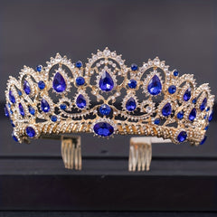 Baroque Crystal Crown Tiara Rhinestone Wedding Tiaras Women Prom Crowns
