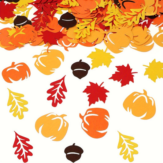 Thanksgiving Party Decoration Confetti Autumn Wheat Leaf Pumpkin Pine Cone