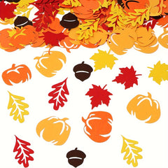 Thanksgiving Party Decoration Confetti Autumn Wheat Leaf Pumpkin Pine Cone