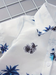 Coconut Tree Print Boys Summer Beach Shirt