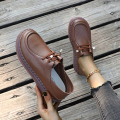 Women's Leather Skate Shoes Slip On Loafers Sport Sneakers