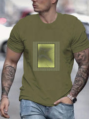 Optical Illusion Men's Graphic Crew Neck Active T shirt