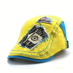 Vintage Patched Retro Peaked Cap for Men