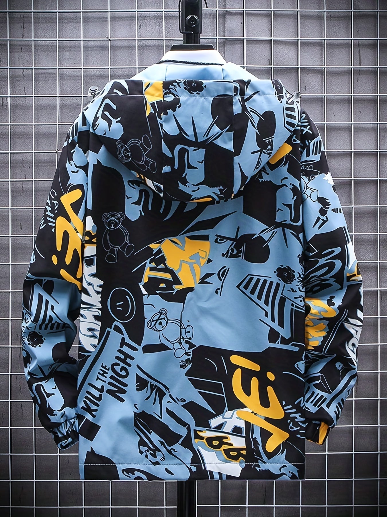 Graffiti Mid Length Windbrkr Hoodie Jacket Men's Women's Same