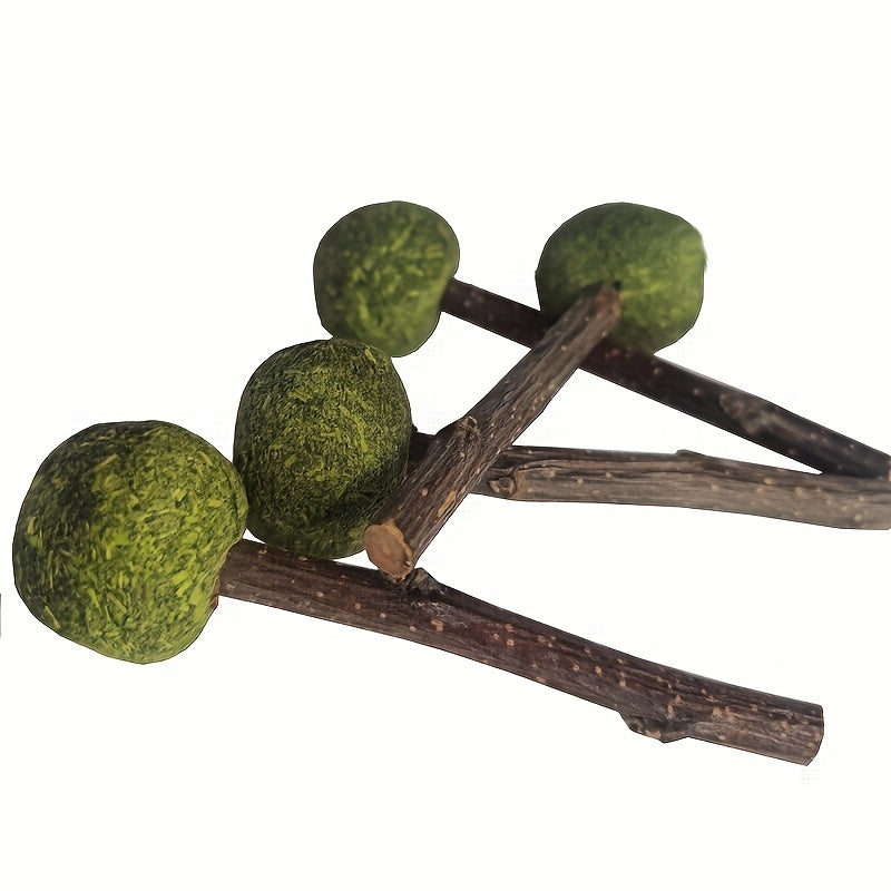 4pcs Bunny Chew Toys Natural Alfalfa Grass Small Animal Chew Toys