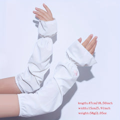 Cherry Embroidery Sleeves Soft Sunscreen Gloves UV Protection