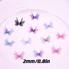 15pcs 3D Tulle Butterfly Mixed Wedding Shooting Props Diy Nail Accessories