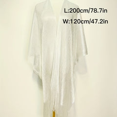 Glitter Fringe Trim Scarf Shawl Wrap Head Wrap Gift For Mom