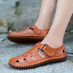 Men's Closed Toe Hook And Loop Sandals Non Slip Beach Shoes