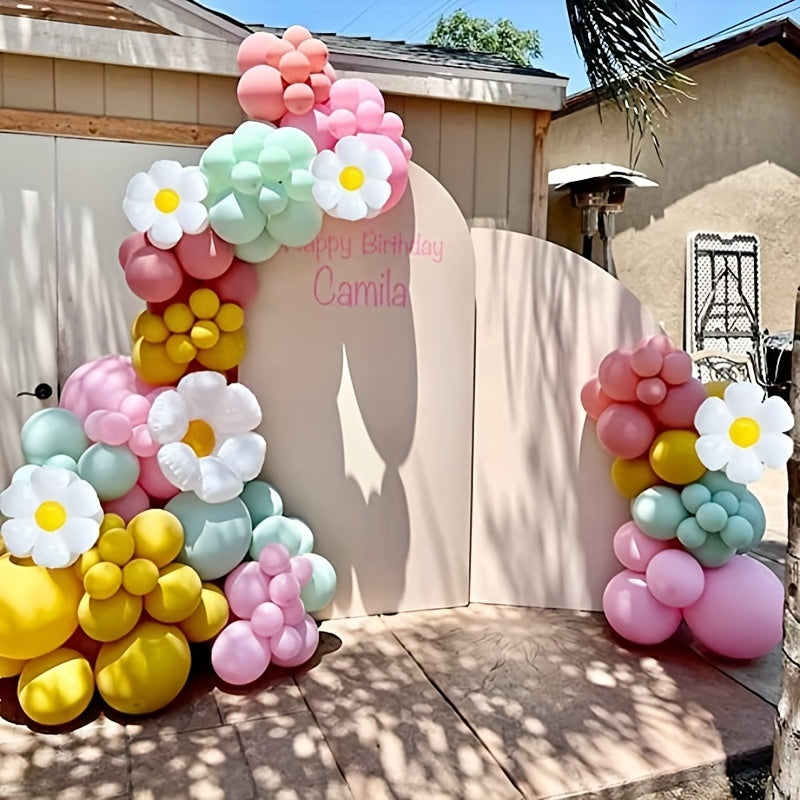 140Pcs Daisy Balloon Garland Arch Kit Flower Theme Party Decoration