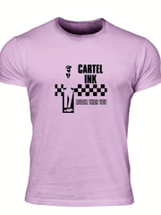 Men's Checker Graphic T-Shirt for Summer Outdoor