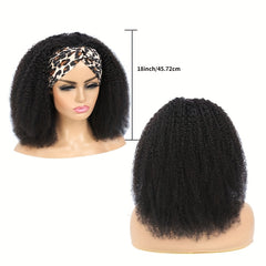 YARRA 180 Afro Kinky Curly Headband Wig Natural Human Hair Wig