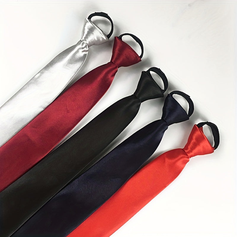 Men's Solid Necktie Pre-tied Wedding Party Necktie