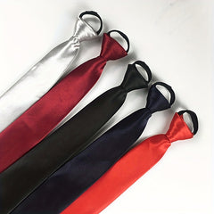 Men's Solid Necktie Pre-tied Wedding Party Necktie