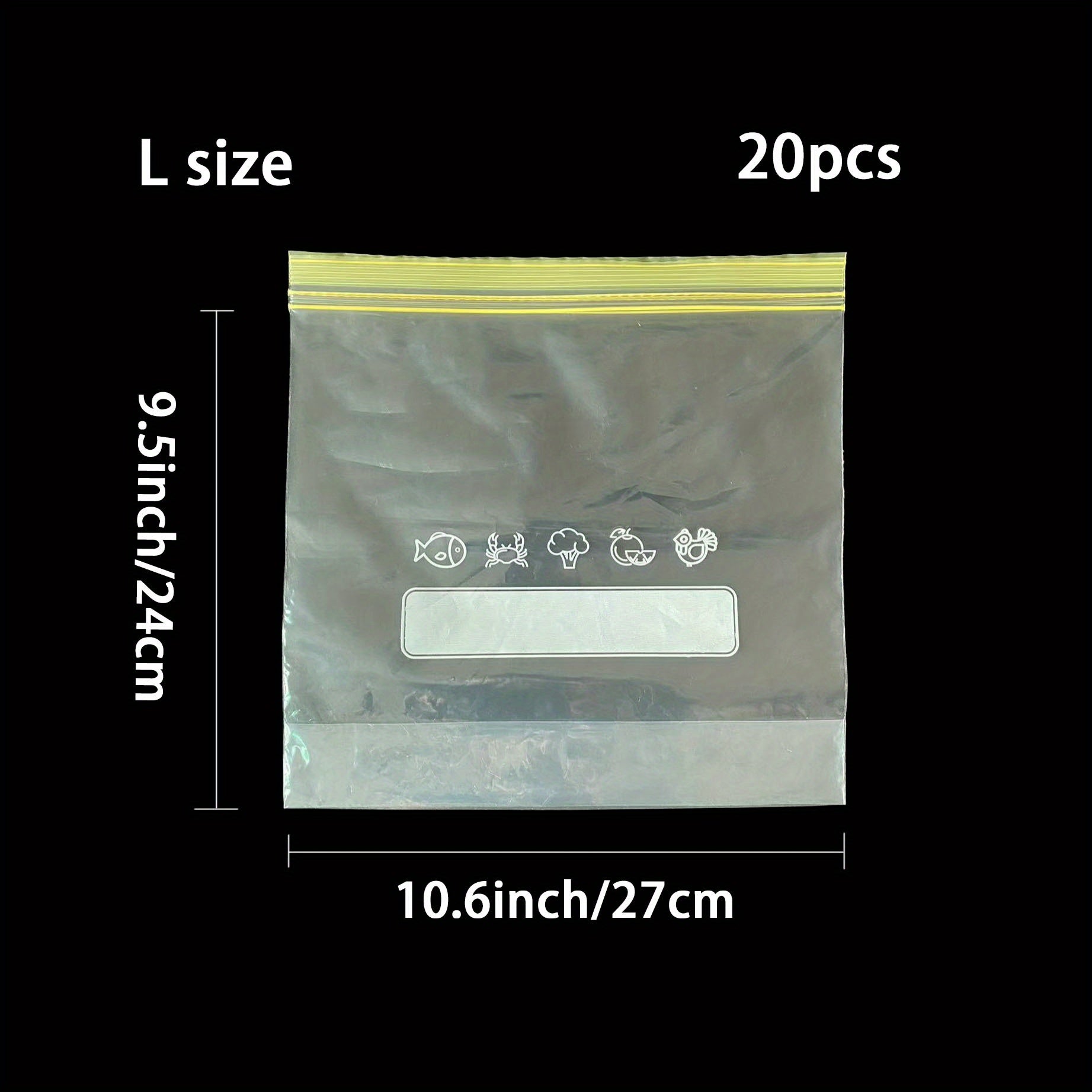 40pcs Reusable Food Storage Bags Double Layer Sealed Leak Proof Freezer Bags