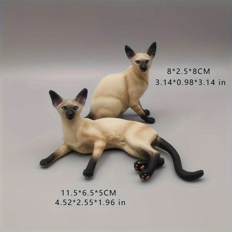 Siamese Cat Solid Desktop Ornament Simulation Animal Model Toy