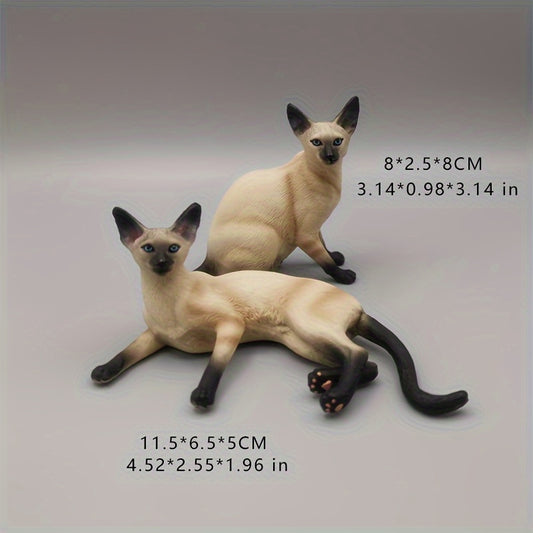 Siamese Cat Solid Desktop Ornament Simulation Animal Model Toy