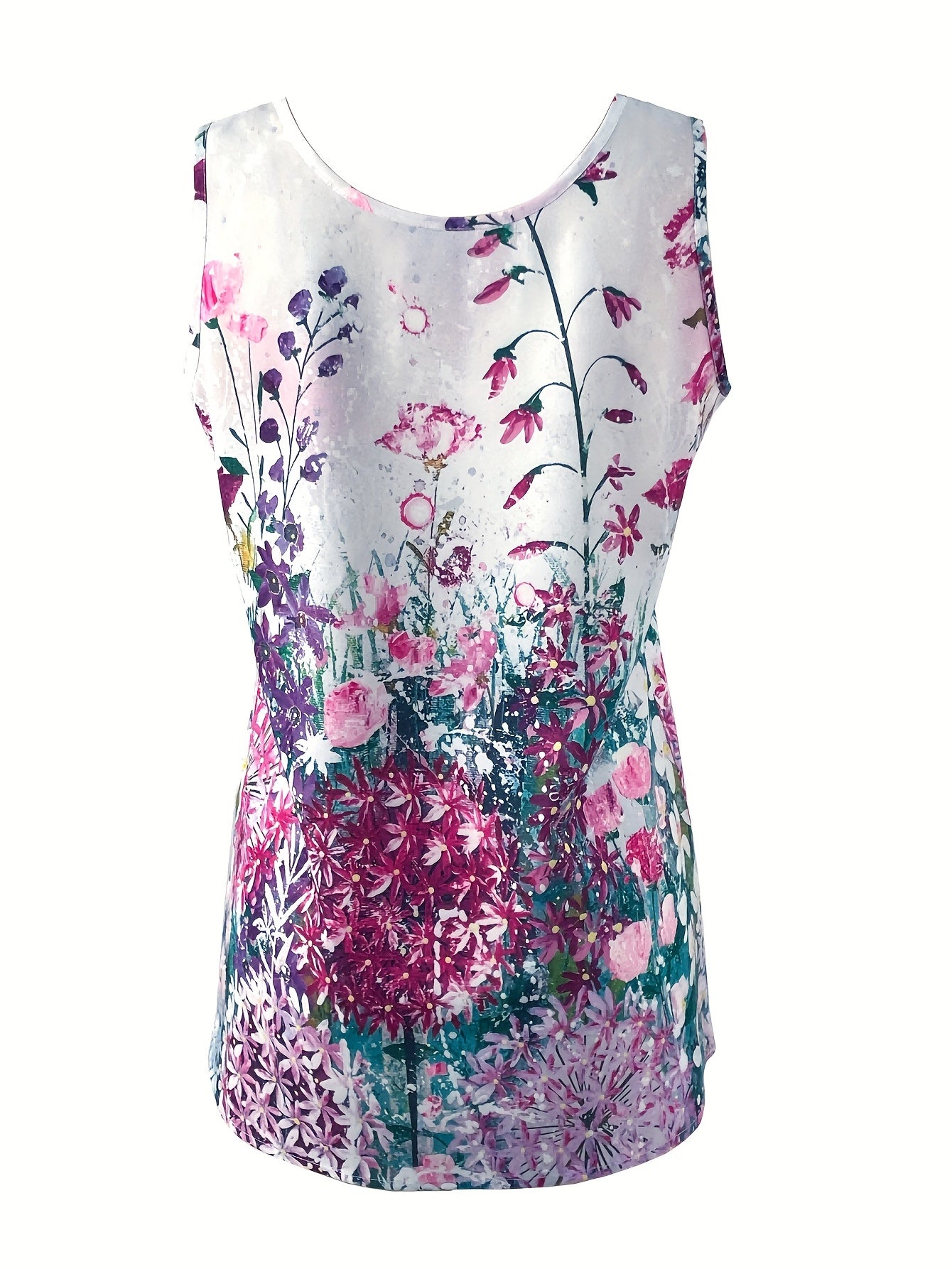 Floral Print Sleeveless Tank Top for Summer
